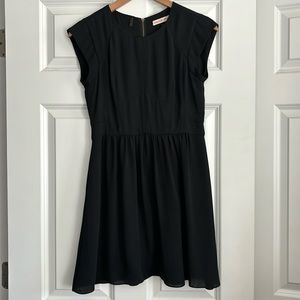 Rebecca Taylor Little Black Dress With Chain Zipper Size 2